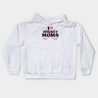 I Heart Hockey Moms White Kids Hoodie